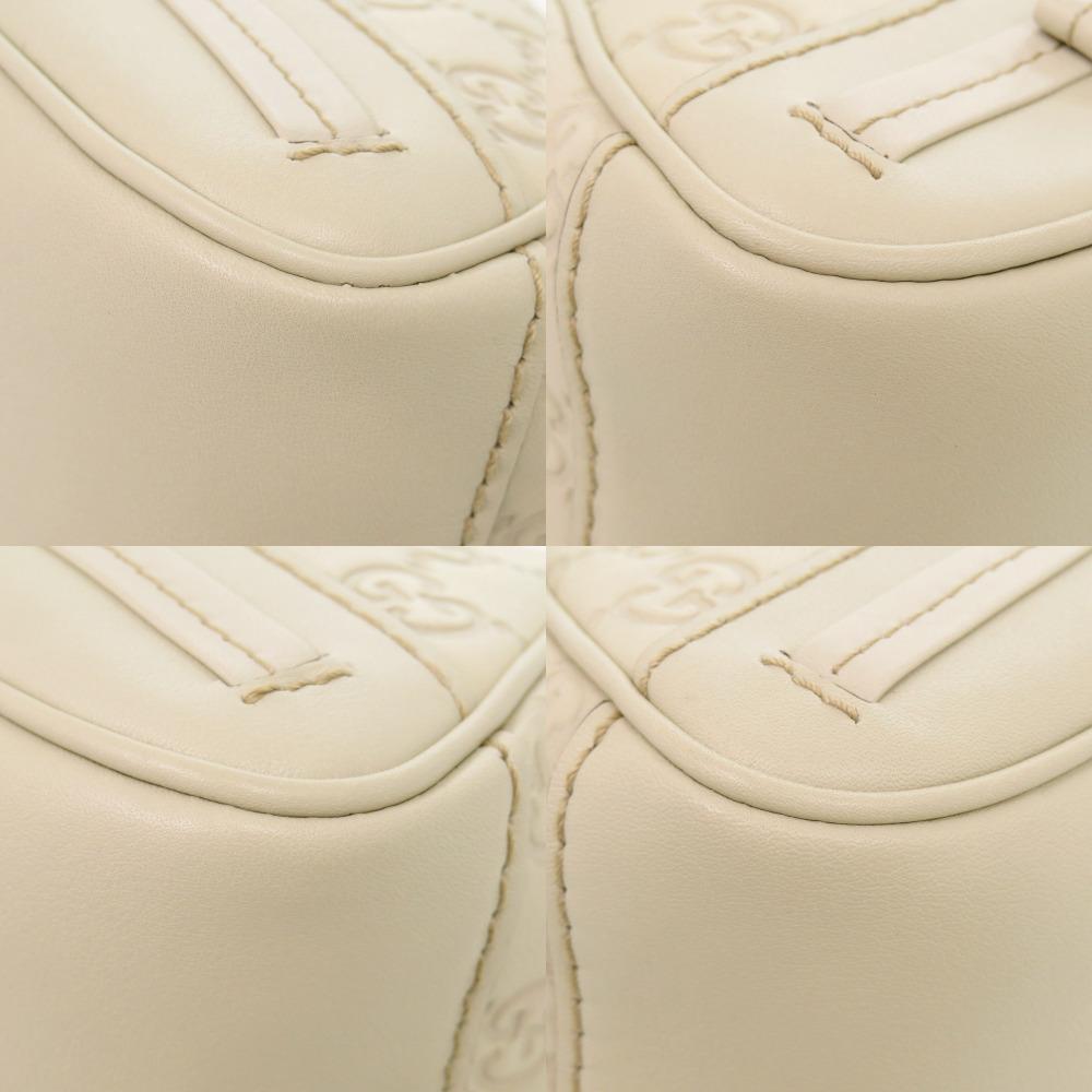 Used AUTHENTIC GUCCI 269893 Guccissima Shoulder Bag White Leather