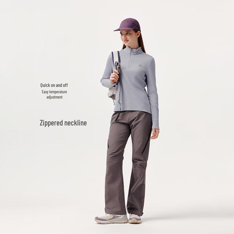 Tanboer Women's Outdoor Half-Zip Wool Blend Pullover Hoodie
