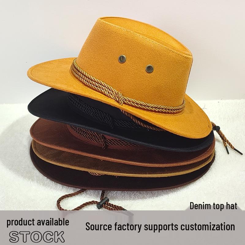 Unisex Western Cowboy Sun Hat - Summer Outdoor Fedora for Men & Women