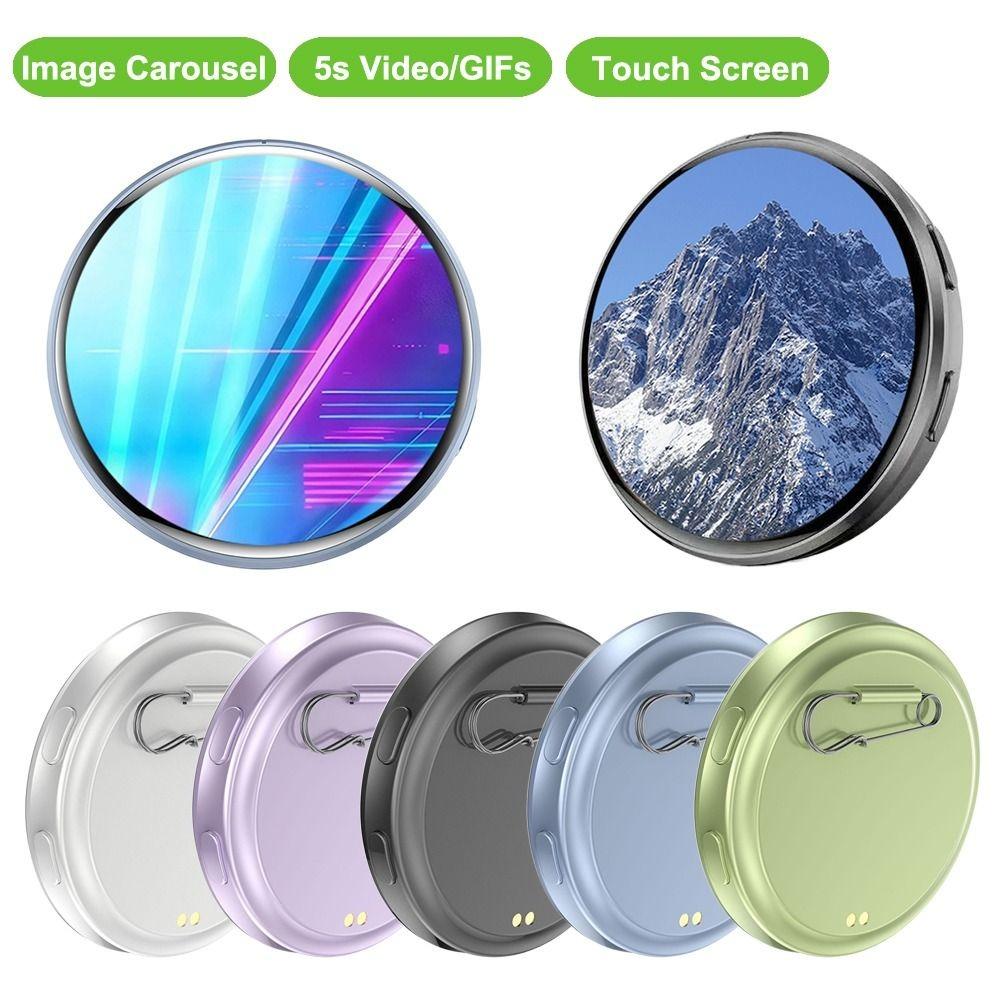 7 Color LED Dynamic Electronic Badge Touch Screen Anime E-Badge Display Pin  Anime Enthusiasts Gift