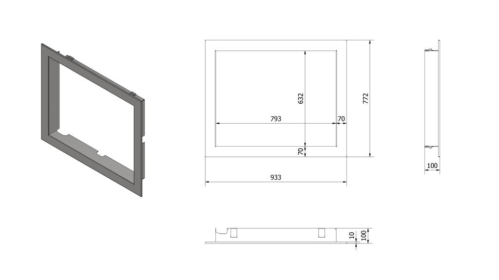 Moldura para fogão LUCY 15 ce largura da moldura 70 mm