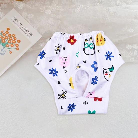 Yousheng Pet Menstrual Pant Female Dog Diaper Shorts Sanitary Pants Elastic Physiological Panties Cartoon Pattern Breathable Puppy