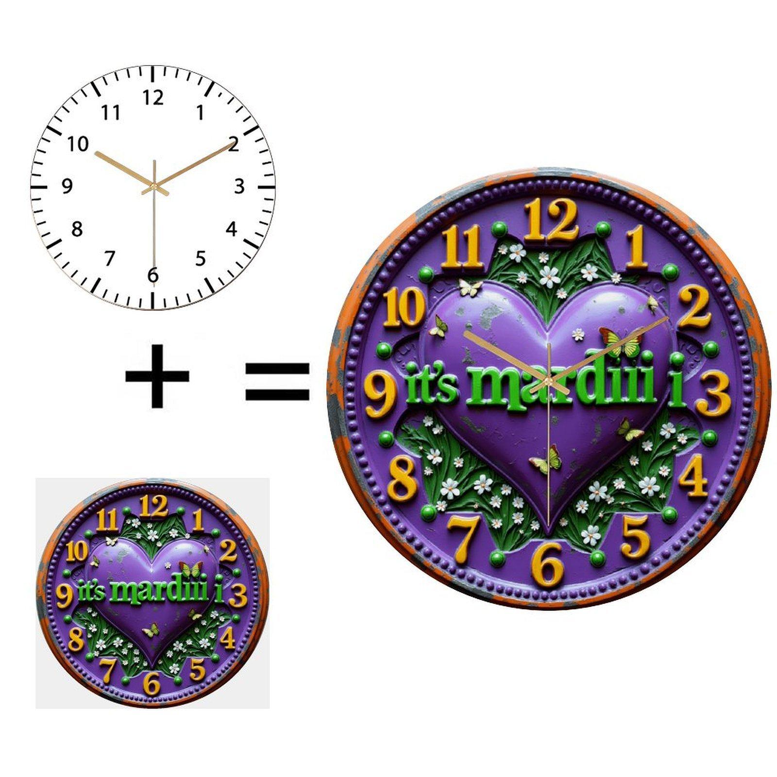 30cm Round Glass Wall Clock that is the Epitome of Form Follows Function (White,12 in(30.48cm)) белый
