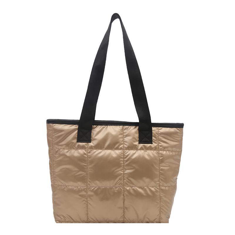 Korean Style 2025 Cotton Padded Large Tote Bag - Lightweight, Fashionable Single Shoulder Bag for Women