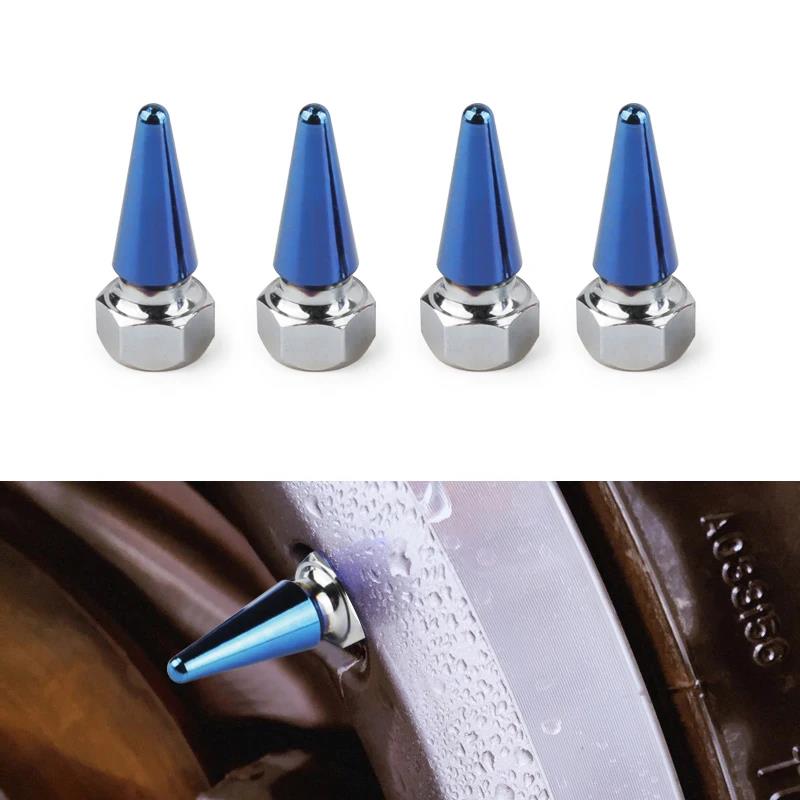 4Pcs Valve Caps Car Motorcycle Wheel Tire Valve Caps Dustproof Cover 45mm Spiked Valve Caps Auto Exterior Accessories Stem Caps1