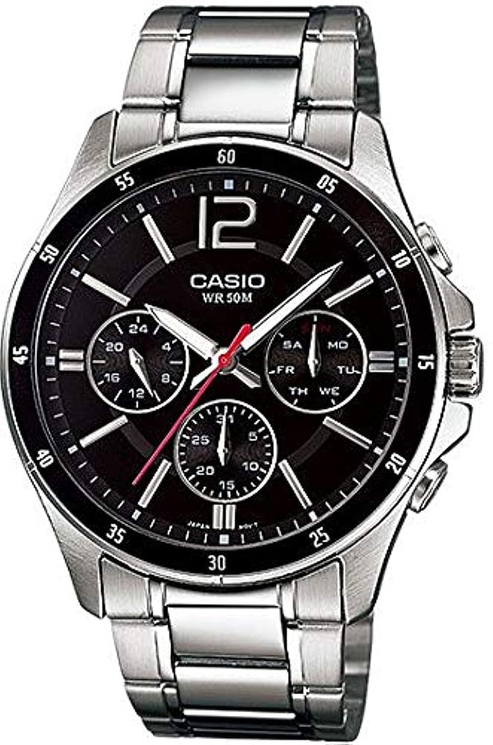 Casio Enticer MTP-1374D-1AVDF Men’s Analog Casual Wristwatch Stainless Steel Silver