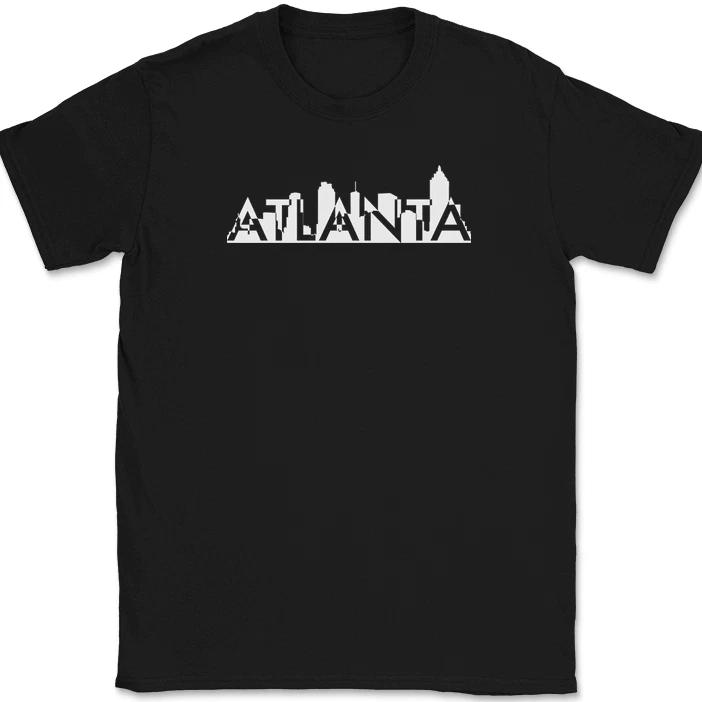 

Atlanta Cityscape GA T-Shirt Georgia City State Home Text Gift Geography Tee L