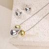 Bow Love Doudou Necklace Earrings Set High-End Women'S Niche Clavicle Chain Personalized Items