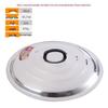 Large Stainless Steel Iron Pot with Round Lid for Household Stir-Frying