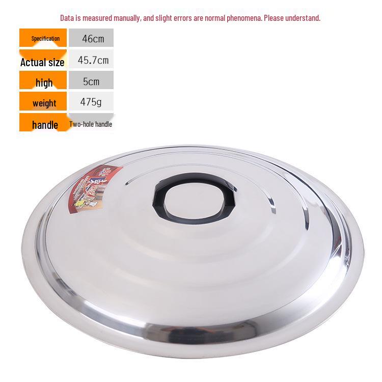 Large Stainless Steel Iron Pot with Round Lid for Household Stir-Frying