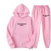 Independent Station Europe and the United States popular women's clothing letter printing hooded sweater fashion casual hair grabbing trousers set