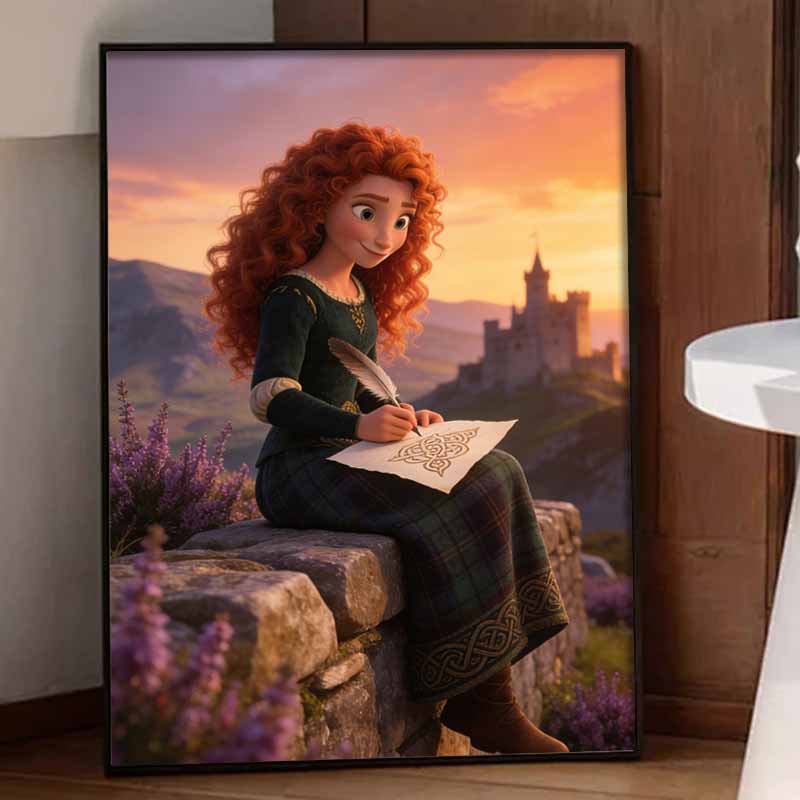 Disney Diamond Painting Kit Unframed Merida Brave Classic Style Home Decor Craft, Perfect Gift Idea