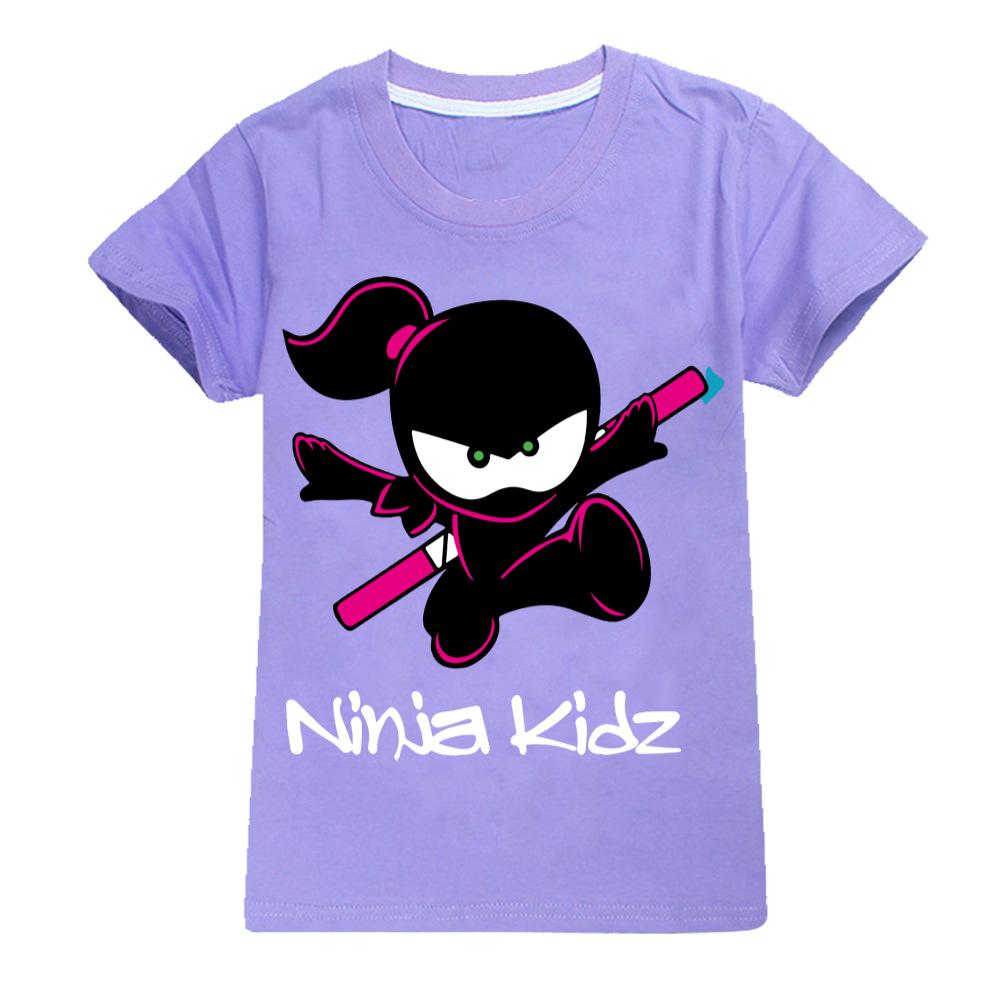 Ninja Kidz Dětská Letní Bavlněná Trička s Krátkým Rukávem Dětská Mikina Kreslené Teenagerské Vrchní Díly Kluci Dívky Trička Oblečení