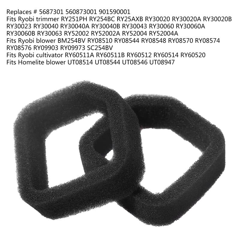 10 Stück Luftfilter für Rasentrimmer für Ryobi Trimmer RY30020 RY30020A Ryobi Gebläse BM254BV RY08510 RY08544 RY08548