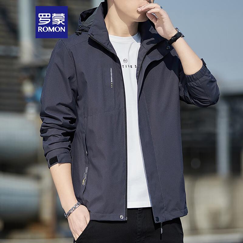 ROMON Men's Hooded Business Casual Jacket MK58