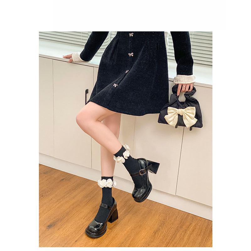 Spot~~ Black Mary Jane shoes women's 2025 spring new retro high heels Japanese jk shoes French single shoes