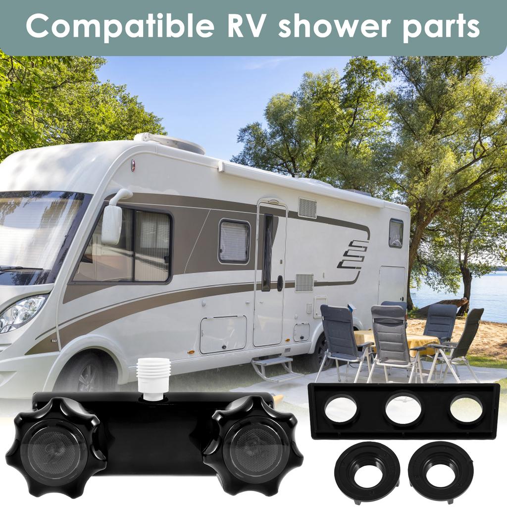 RV Shower Faucet Camper Shower Faucet Replacement 4" RV Shower Valve Diverter with Knobs for Outside and Inside Bathroom Shower