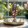 2D Flat Retro Round Aluminum Wall Hanging, Independence Day Flying Eagle Design, Indoor Outdoor Wall Decor, Home Commemorative Gift