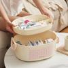 Large Capacity 2 Layer Medicine Box Storage Box Portable Pill Medicine Cute Storage Box Home Organizer Desktop Decor for Bedroom