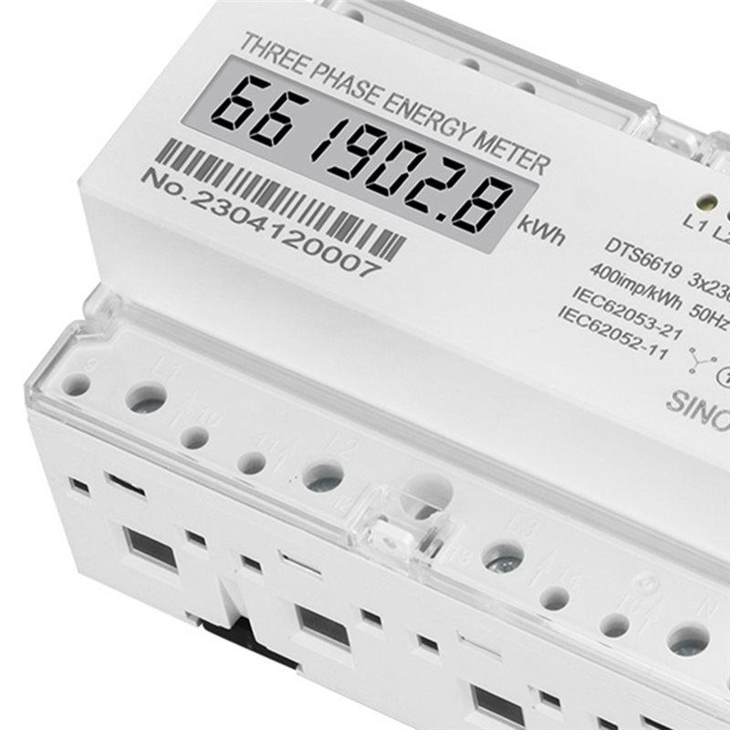 A58Z 7P Kwh Electrical Power Three Phase Energy Meter 3 Phase 4 Wires Analog Consumption Monitor DIN Rail AC 400V 100A
