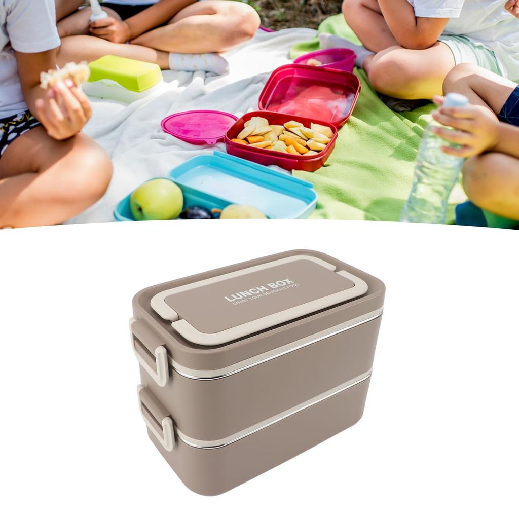 2 Tier Stackable   Box 304 Stainless Steel Insulated Lunch Containers Lkproof Compartment Portable Food Container for School