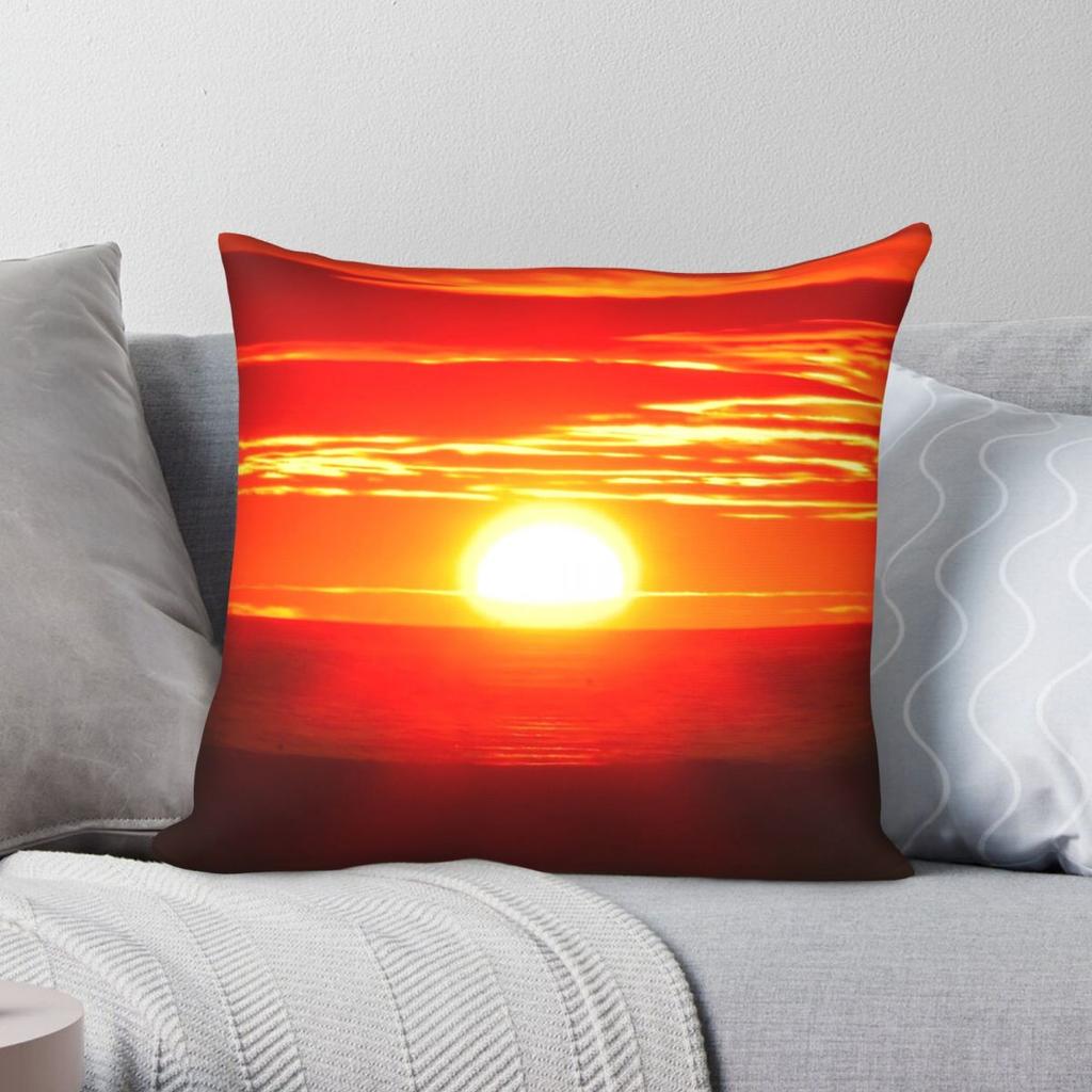 Its Here Sunrise Square Pillowcase Polyester Linen Velvet Printed Zip Decorative Throw Pillow Case Car Cushion Cover