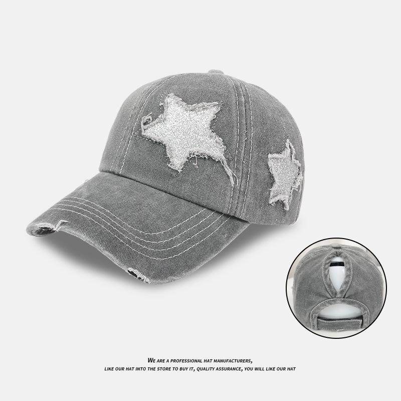 

Женская ретро бейсболка с пайетками в виде пятиконечной звезды — европейская и американская мода, регулируемая кепка-утка Adjustable 54-58cm
