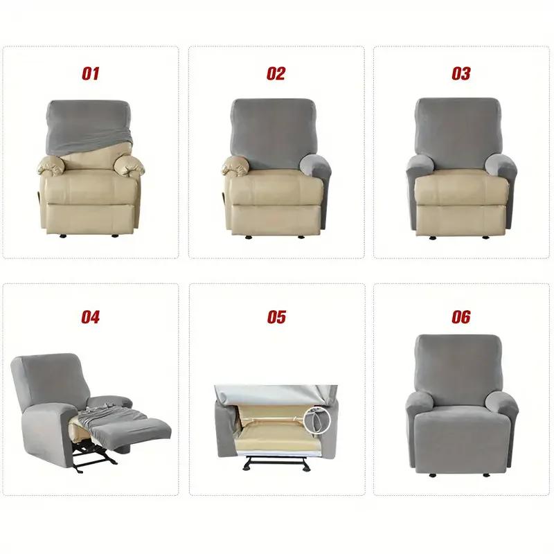 1 Seat Recliner Chair Covers Dust-Proof Elastic Armchair Slipcover Leaves Jacquard Single Sofa Slipcover For Living Room Decor