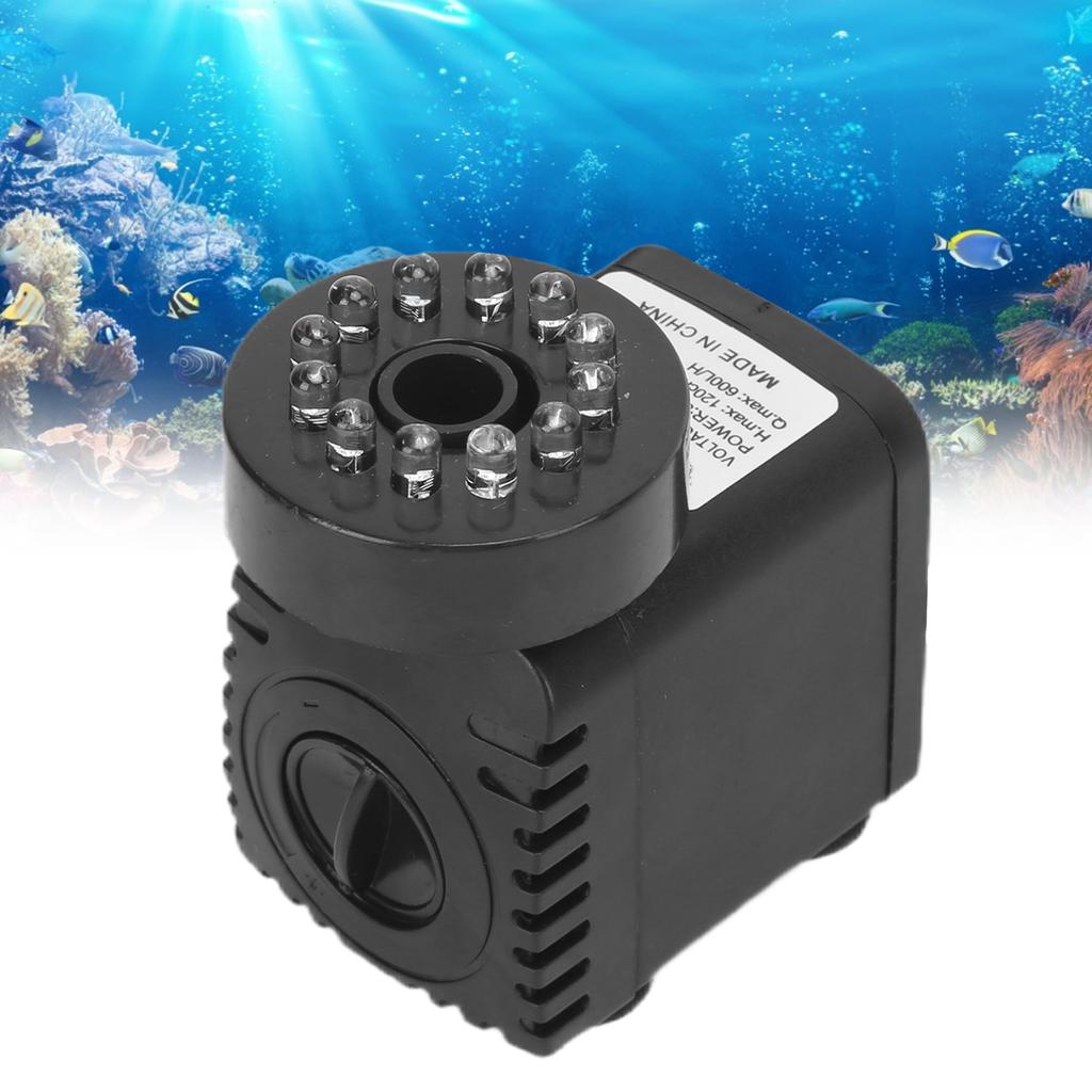 Submersible Fountain Pump With LED Light   Light for Water Feature Aquarium Fish   Home Decoration Fountain