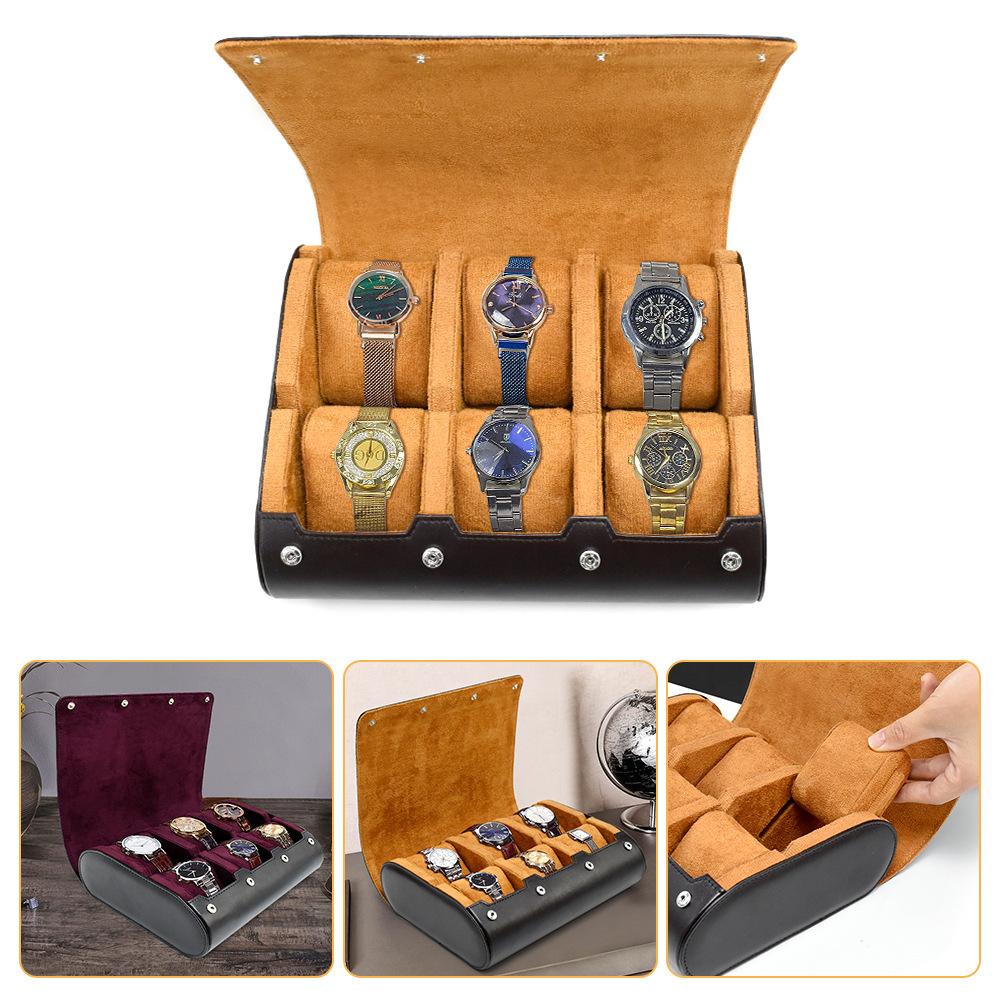 Reiseetui für Uhren – für Männer – für Frauen – Uhrenrolle, Reiseetui, Organizer-Display – Uhrenetui – Uhrenbox-Organizer mit 6 Fächern