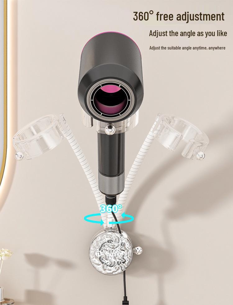 Hands-Free Suction Cup Hair Dryer Holder & Stand – No-Drill Bathroom Rack