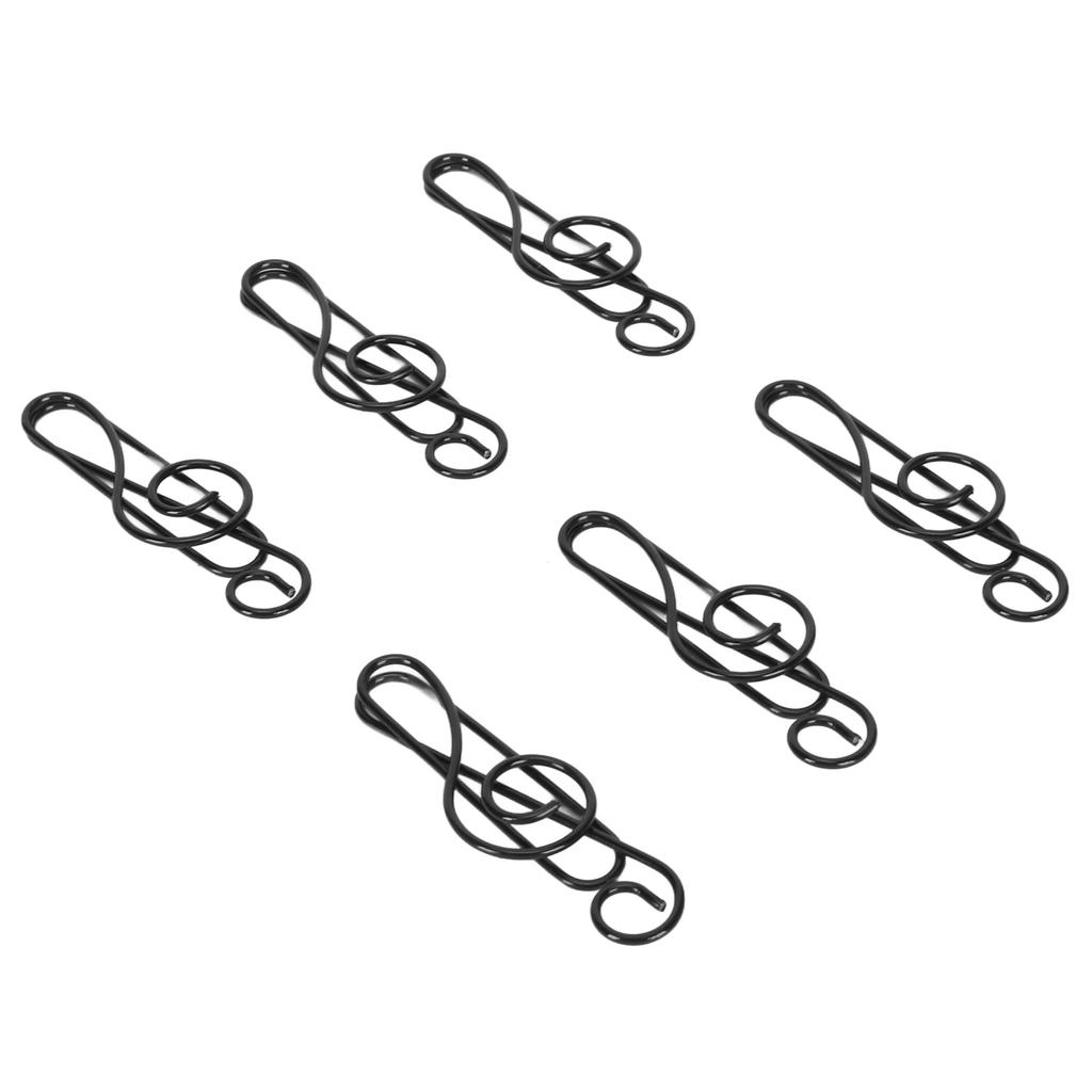 100 Pcs Note Paper Clip Black Creative Cute Music Wire Bookmark Paper Clamp Compact Portable for File Classification