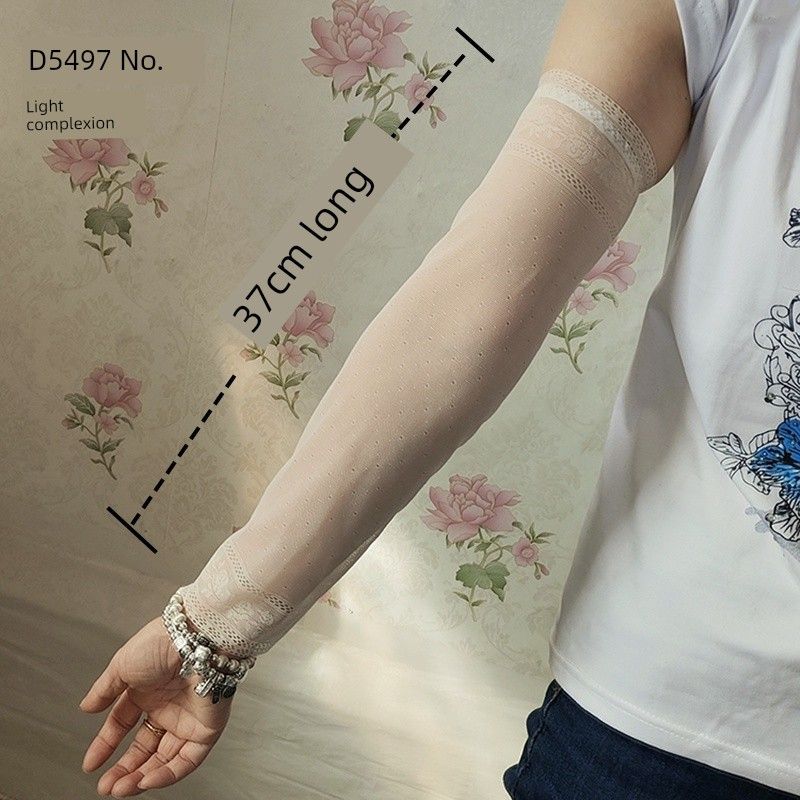 

Short sleeve Lengthened Long sleeve Lace Gloves Sleeve Light Skin Color Thin Skin-friendly Soft Ice Sleeve Arm Sleeve Sleeve Arm Guard Light complexion L