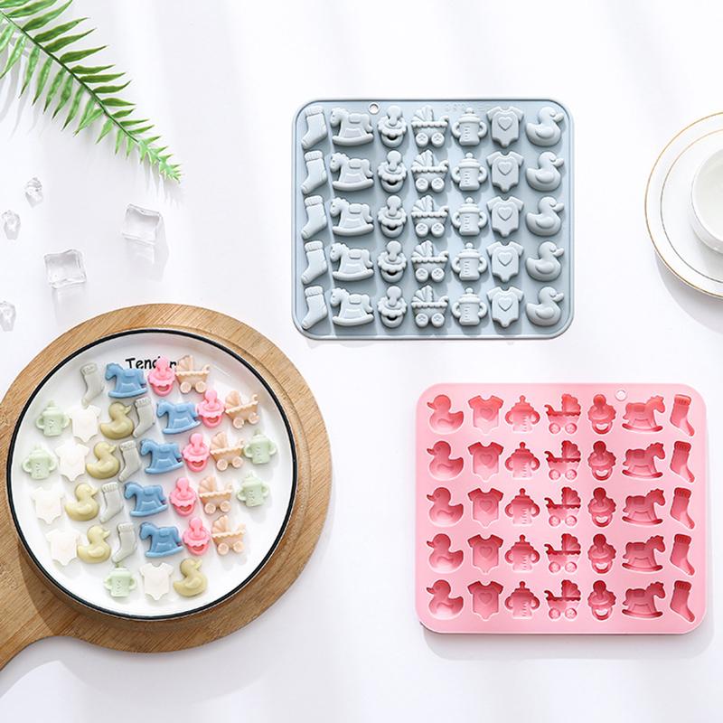 Baby Shower Chocolate Mold, Baby Theme Silicone Mold For Candy Gummy, Baby Onesie, Baby Bottle, Pacifier Baking Mold