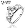 Copper Plated Crown Shaped Ring For Women Shiny Stones For Wedding Engagement Ring For Bridal Couple Jewelry For Lovers Mr168