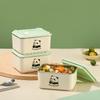 Panda Square Microwaveable Lunch Box Set