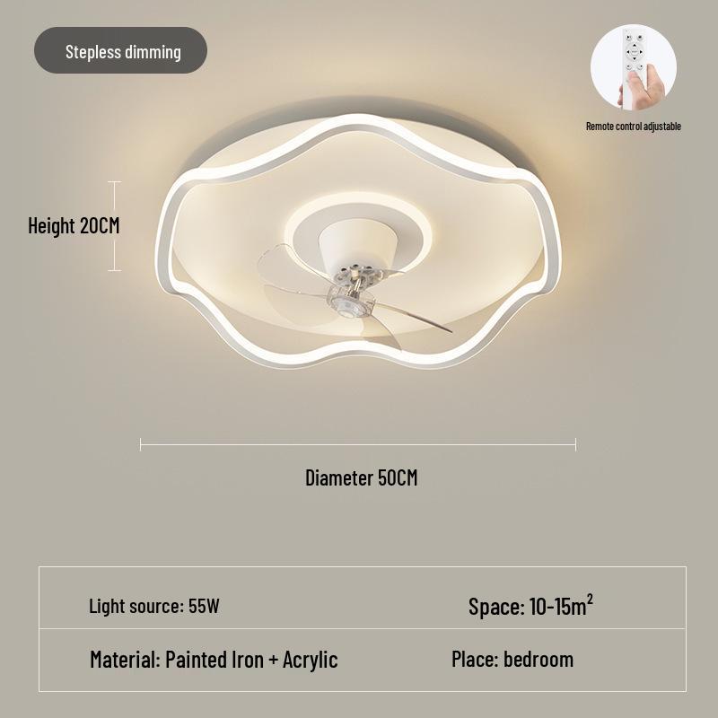 360° Rotatable Silent Minimalist Ceiling Light with Fan for Bedroom and Study
