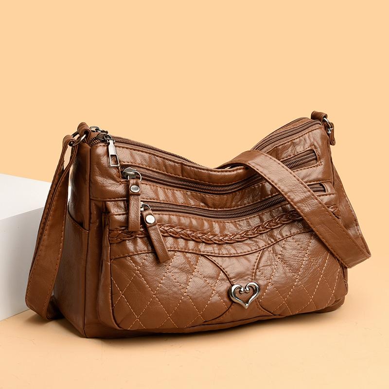 Мягкая кожаная сумка кроссбоди Женская сумка через плечо Маленькая квадратная сумка — фото 6