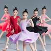 Children's Latin Dance  Girls' Dance Practice Dress Latin Dance Dress Long Sleeve Competition Split Dress Women's Perfo