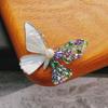 Luxury Purple Zircon Butterfly Brooch with Natural Seashell and Pearl, Gold-Plated Copper Pin for Women