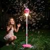 Bubble Machine for Kids 46 Inch Vertical Bubble Maker with Adjustable Height Three-Section Tube Battery Outdoor Bubble Machine with Music Light