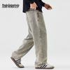 Mark Fairwhale Men's American Retro Loose Straight Leg Washed Denim Jeans