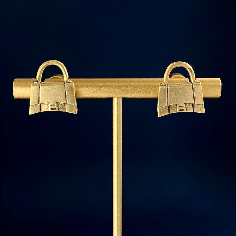 Retro Bag Earrings Women'S Antique Creative Design Stud Earrings Jewelry