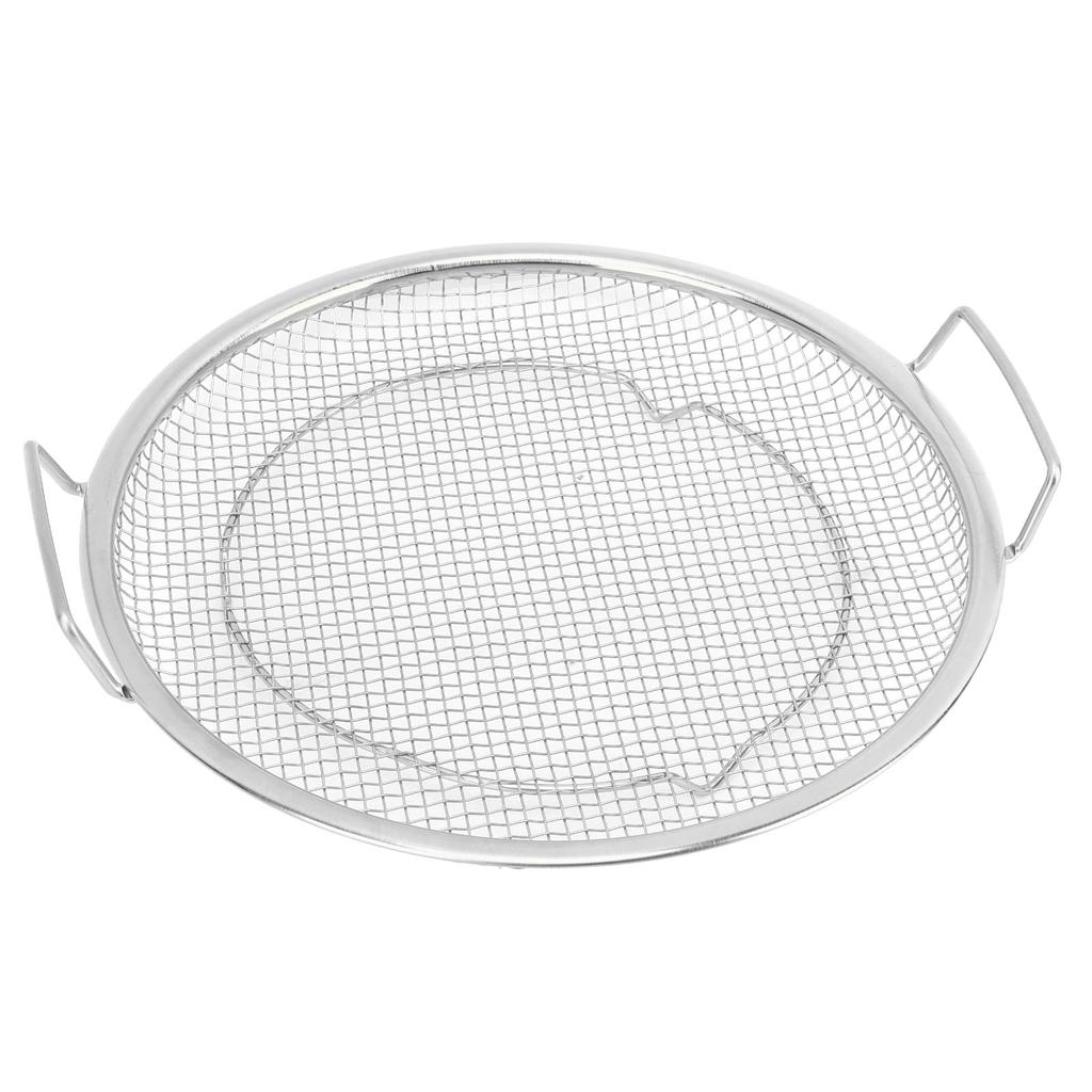 Stainless Steel Fruit Basket Double Handles Metal Mesh Drain Round Tray for Snacks Fruits Vegetables
