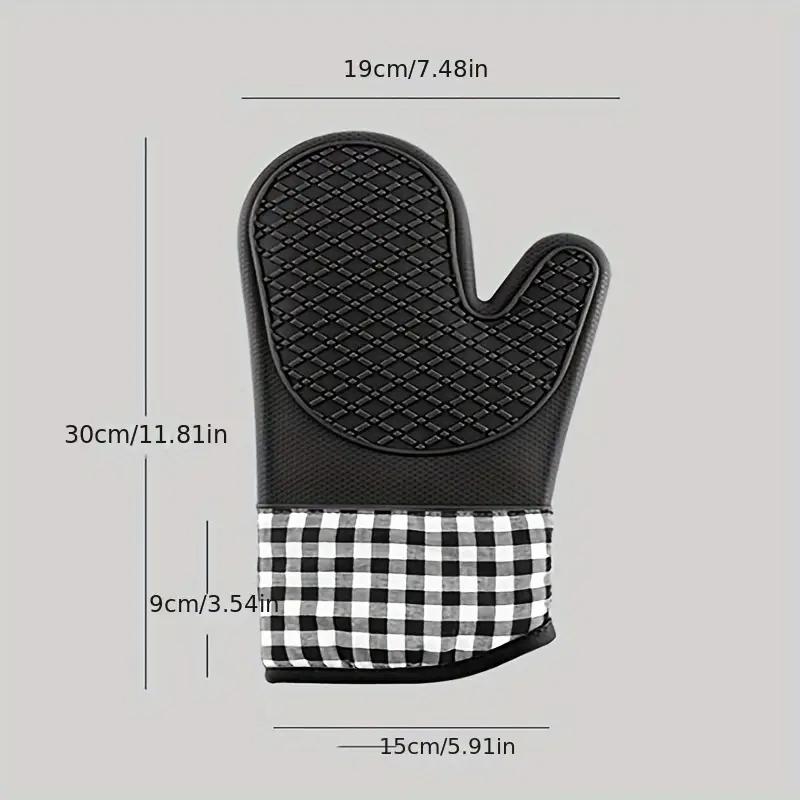 1pc, Silicone Insulated Glove, Anti Slip, Lengthened, Thickened And High-Temperature Resistant Kitchen Anti Scalding Utensils, Kitchen Supplies