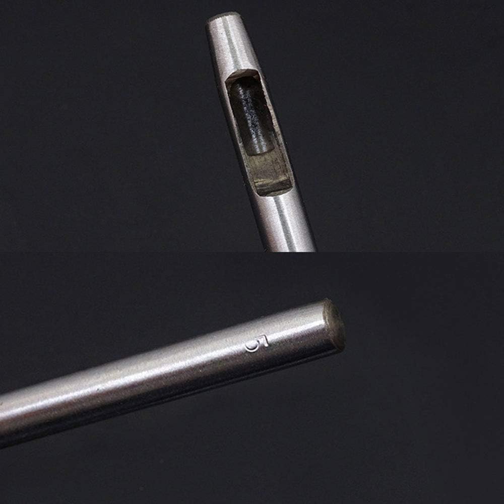 Kožený Kulatý Děrovací Set Děrovačka Řezací Nástroj Řemeslná Pracovní Sada pro Řemínky Hodinek Látku Těsnění Pásky 1-5mm 6ks
