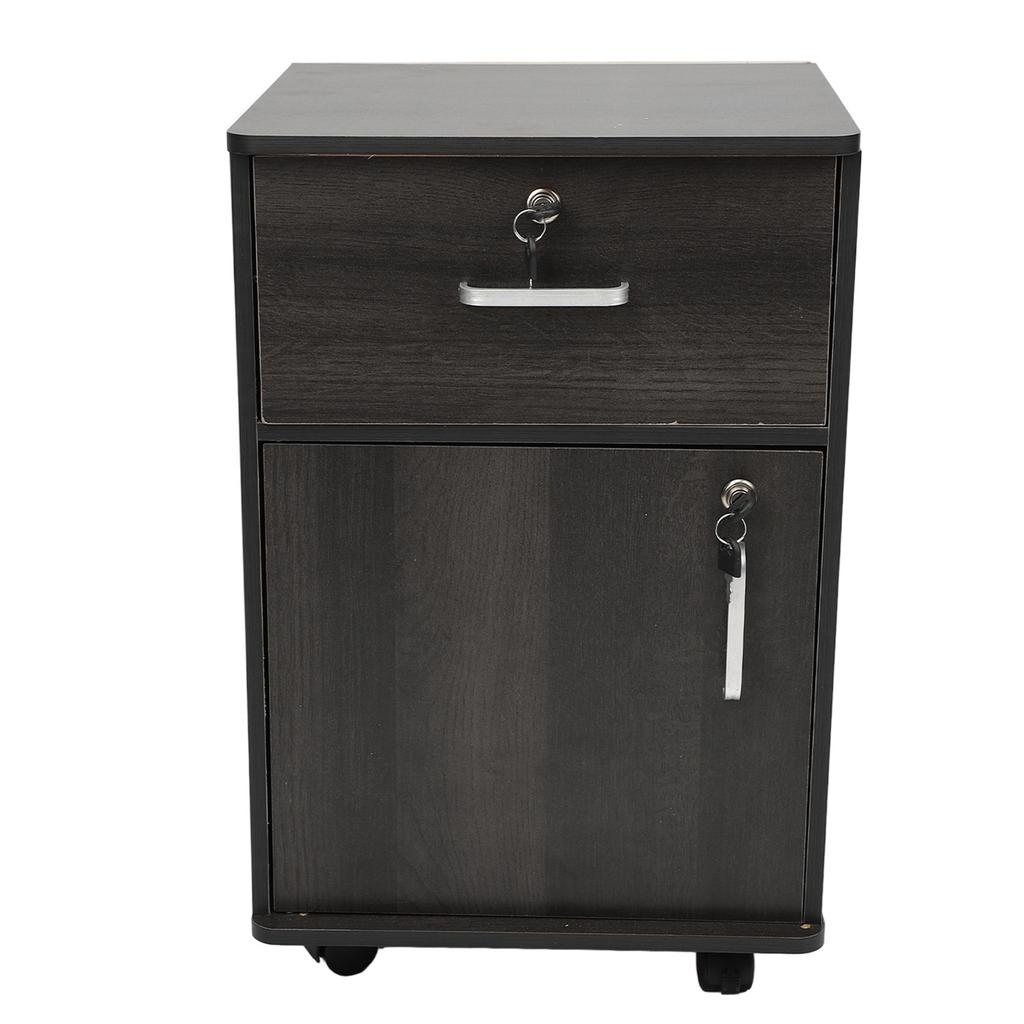 Mobile File Cabinet Multiple Drawers Sturdy Under Desk Rolling File Cabinet with Locks Wheels for Home Office Walnut