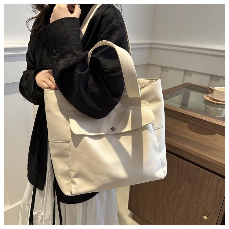 Large Capacity Open Girly Fashion Single Shoulder Shopping Bag Women's Commuter Linen Handbag