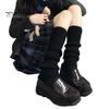 Boot Socks 1 Pair Leg Warmers Mid Calf Thickened Knitted Lolita Ribbed Keep Covers Warm Solid Color Autumn Winter Women Stockings for Dating