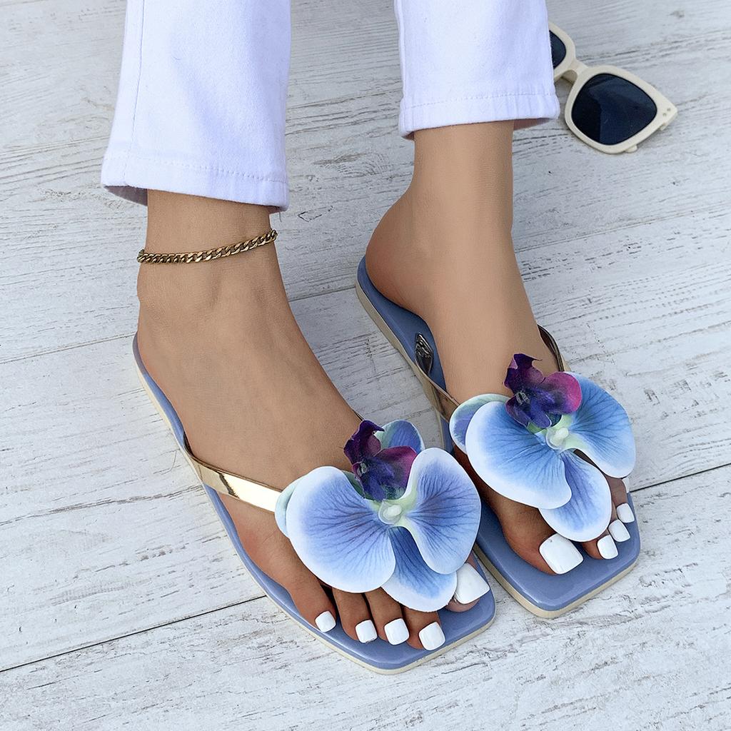 Butterfly Orchid, Flowers, Flip Flops, Beach, Beach Shoes, Girls, Vacation, Leisure, Sandals, Flat Slippers
